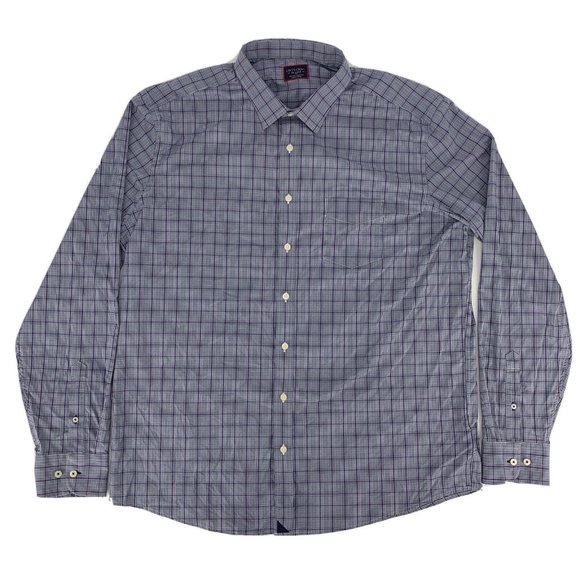 Men's UNTUCKit Narsai Long Sleeve Button‎ Down Shirt Purple Gray Plaid XXL - Picture 1 of 10